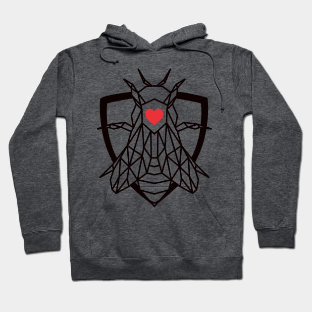 Superhero Protector Bee  Geometric Design Hoodie by teall